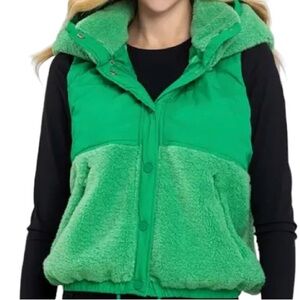 TCEC Vibrant Green Women's Vest With Removable Hood